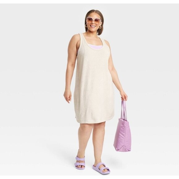 a new day Dresses & Skirts - 2X - Womens Terry Tank Dress - A New Day - Tan